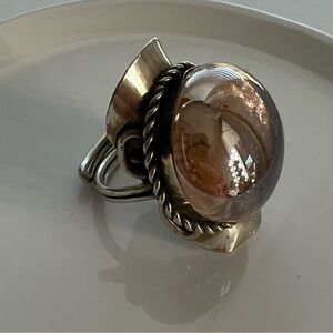 Elegant Silver Tone Statement Fashion Rings Adjustable Size 6